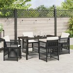 Ensemble de Salle à Manger de Jardin 5 Pièces vidaXL avec Coussins Noir Poly Rattan