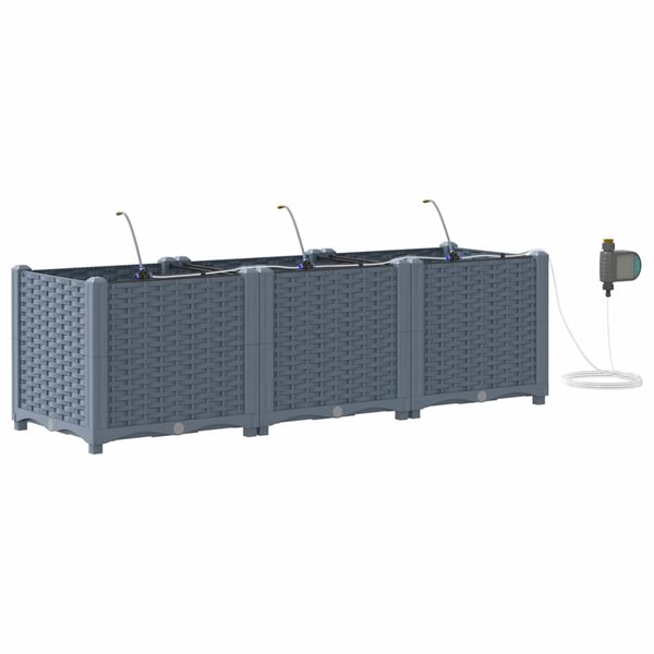 vidaXL Pots de jardin Gris clair 120 x 40 x 37.5 cm Acier