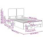 vidaXL Cadre de lit Gris béton 120 x 190 cm Bois d'ingénierie