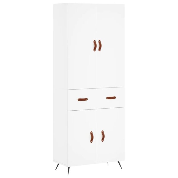 vidaXL Buffet haut Blanc 69 5x34x180 cm Bois d'ingénierie