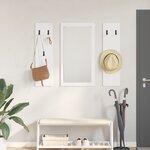 vidaXL Porte-manteau mural Blanc 96 x 1 5 x 90 cm Bois d'ingénierie