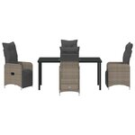 vidaXL Ensemble de salle à manger pour jardin 5 Pièces Gris Poly rotin