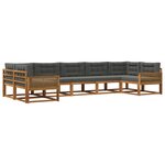 vidaXL Ensemble de canapés d'extérieur 7 pc Naturel et Anthracite
