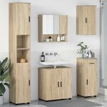 vidaXL Ensemble de mobilier de salle de bain 5 Pièces Chêne Sonoma