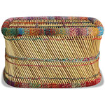 vidaXL Table basse Bambou avec Détails Chindi Multicolore
