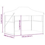 vidaXL Tente de réception pliable avec 3 parois 3x4 m Acier Crème