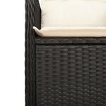 vidaXL Ensemble de bistro de jardin 5 Pièces coussins noir poly rotin