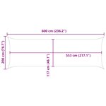 vidaXL Voile d'ombre Gris clair et blanc 2 x 6 m