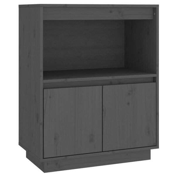 vidaXL Buffet Gris 60x34x75 cm Bois massif de pin