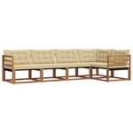 vidaXL Ensemble de canapés d'extérieur 5 pc Naturel et Beige