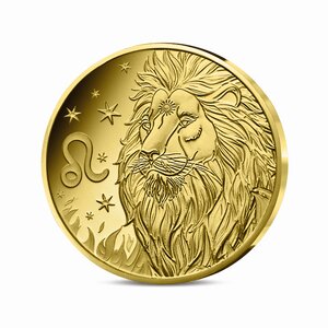 Signes astros - Lion - Monnaie de 5€ 1/2g or
