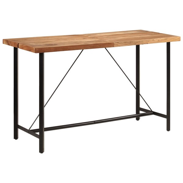 vidaXL Table de bar 180x70x107 cm bois massif d'acacia et fer