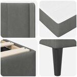 vidaXL Cadre de lit avec matelas Gris foncé 120 x 200 cm Velours