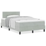 Lit à ressort vidaXL avec matelas Gris clair 120x200 cm Velours