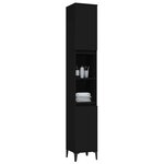 vidaXL Armoire de salle de bain noir 30x30x190 cm bois d'ingénierie