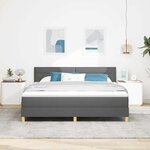 vidaXL Lit à ressort LED avec matelas Gris foncé 180 x 200 cm tissu