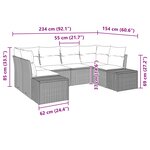 vidaXL Ensemble de canapé de jardin 6 Pièces Marron polyrotin