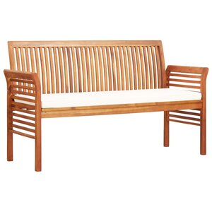 vidaXL Banc de jardin 3 places avec coussin 150cm Bois d'acacia massif