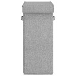 vidaXL Panier à linge pliable Gris 26x34 5x59 5 cm Tissu en faux lin