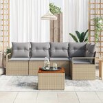 vidaXL Ensemble de canapé de jardin 6 Pièces beige et gris clair