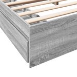 vidaXL Cadre de lit avec tiroirs sans matelas sonoma gris 200x200 cm