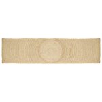 vidaXL Tapis Naturel et Blanc 60 x 400 cm Jute