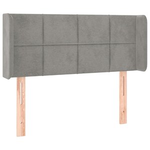 vidaXL Tête de lit avec oreilles Gris clair 83x16x78/88 cm Velours