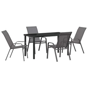 vidaXL Ensemble de salle à manger pour jardin 5 Pièces Gris