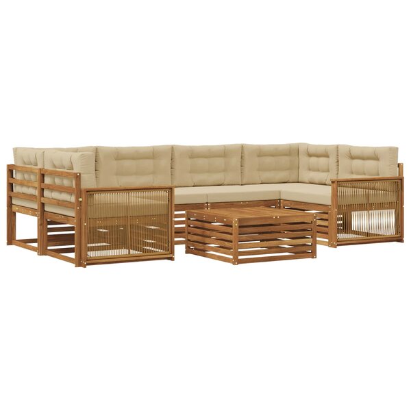 vidaXL Ensemble de canapés d'extérieur 7 pc Naturel et Beige