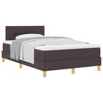 vidaXL Lit à ressorts avec coussin Marron foncé 120 x 190 cm tissu