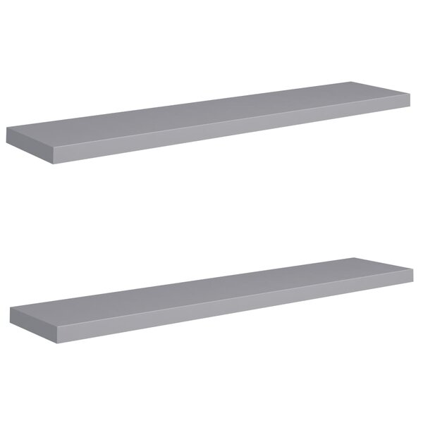 vidaXL Étagères murales flottantes 2 Pièces gris 120x23 5x3 8 cm MDF