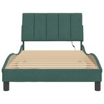 vidaXL Cadre de lit avec LED sans matelas vert foncé 100x200cm velours