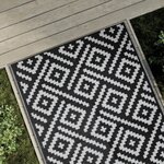 vidaXL Tapis d'extérieur Blanc et noir 120x180 cm PP