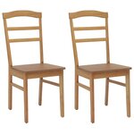 vidaXL Chaise de salle à manger 2 Pièces Naturel
