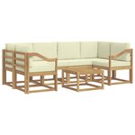 vidaXL Ensemble de canapés d'extérieur 7 Pièces Blanc et crème