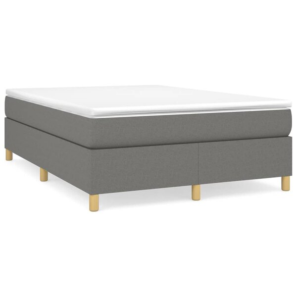 vidaXL Cadre de lit Gris foncé 140x190 cm Tissu