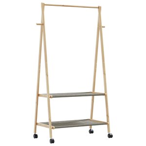 vidaXL Porte-vêtements et étagères et roulettes 96x45 5x155 5cm bambou