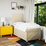 vidaXL Sommier à lattes de lit et matelas Crème 90x190 cm Tissu