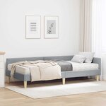 vidaXL Cadre de lit d'angle avec matelas 2 pc Gris clair 100 x 200 cm