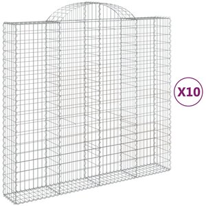 vidaXL Paniers à gabions arqués 10 Pièces 200x50x180/200 cm Fer galvanisé