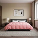 vidaXL Duvet complet toute l'année Rose 200 x 200 cm Microfibre