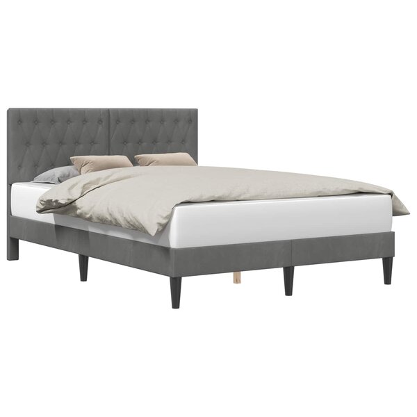 vidaXL Cadre de lit avec tête de lit Gris foncé 140 x 200 cm Velours