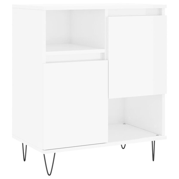 vidaXL Buffet Blanc brillant 60x35x70 cm Bois d'ingénierie