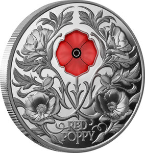 Monnaie RED POPPY Flower 2 Oz Argent 5$ Niue 2026