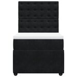 vidaXL Sommier à lattes de lit avec matelas Noir 90x200 cm Velours