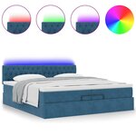 vidaXL Cadre de lit ottoman avec matelas bleu foncé 200x200 cm velours
