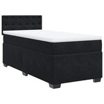 vidaXL Sommier à lattes de lit avec matelas noir simple velours
