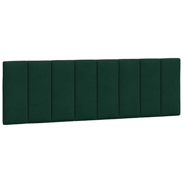 vidaXL Coussin de tête de lit Hanko vert foncé 160 cm velours