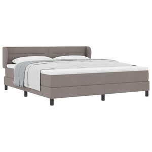 vidaXL Lit à ressorts avec matelas Taupe 180 x 200 cm tissu