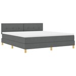 vidaXL Lit à Sommier avec Matelas Gris Foncé 180x200 cm en Tissu